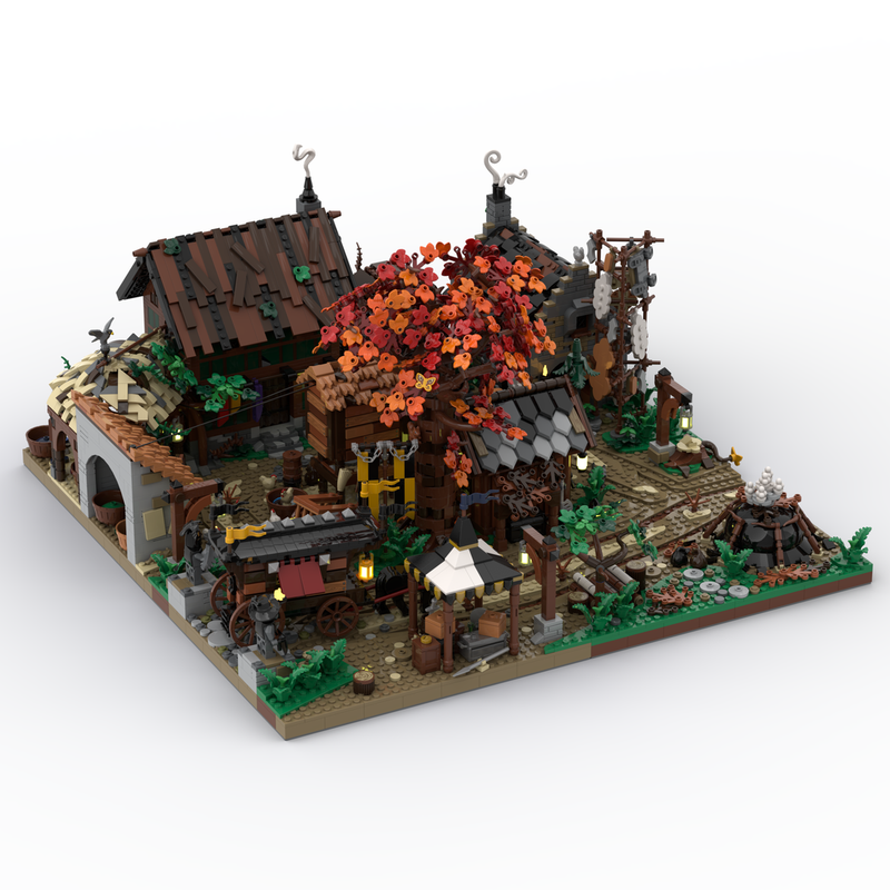现货小颗粒MOC-189181森林的村庄建筑积木益智玩具模型礼物摆件