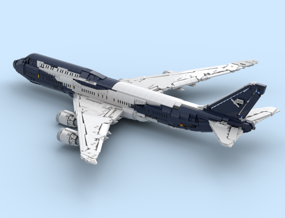 现货小颗粒MOC拼装飞机积木汉莎航空波音益智玩具747-8I模型礼物