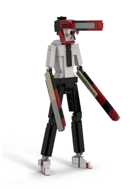 现货小颗粒MOC-142558波啵奇塔链锯人游戏电锯人仔恶魔积木模型