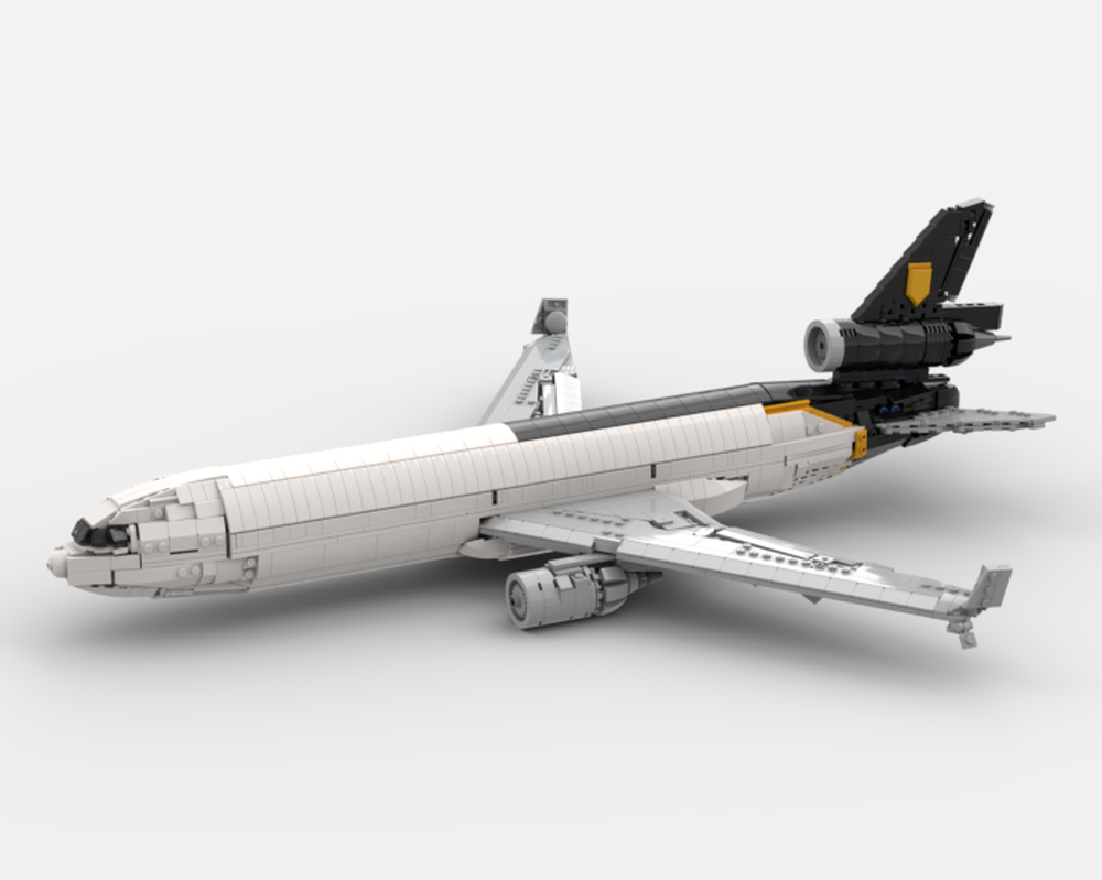 现货小颗粒MOC-230697拼装积木UPS MD-11飞机航天益智玩具模型