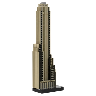 现货小颗粒MOC-55810纽约市第五大道500号1:650比例积木玩具模型