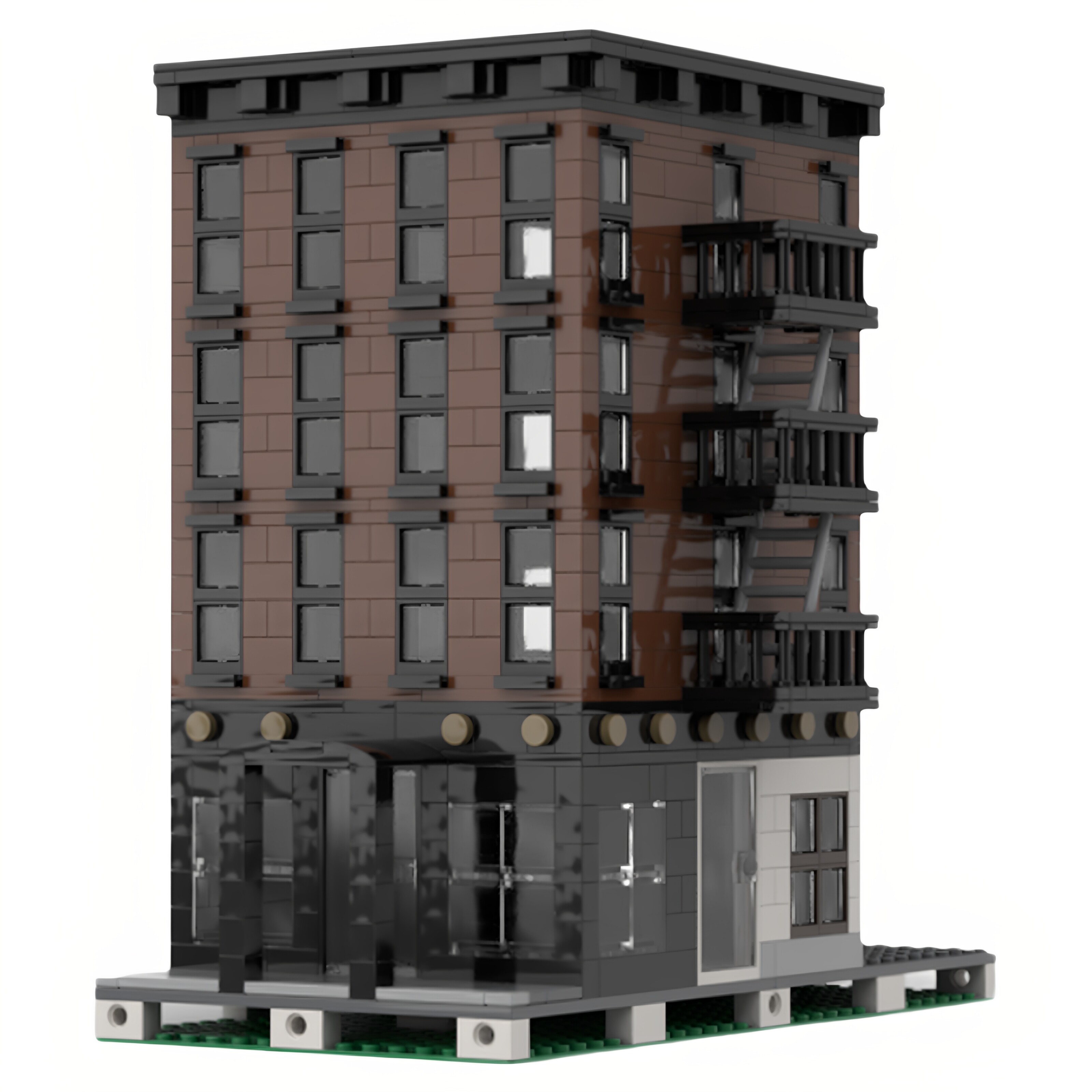 现货小颗粒MOC-82900纽约公寓模块化建筑积木玩具模型礼物摆件