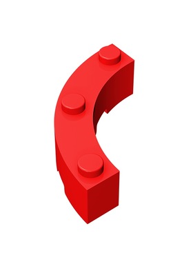 华志积木48092积木4x4 弧形砖3个凸点玩具配件零件拼装拼插