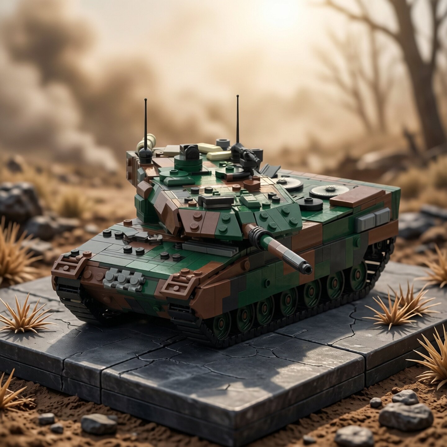 现货小颗粒MOC-240006军事豹德国2A6坦克模型1:35比例积木玩具