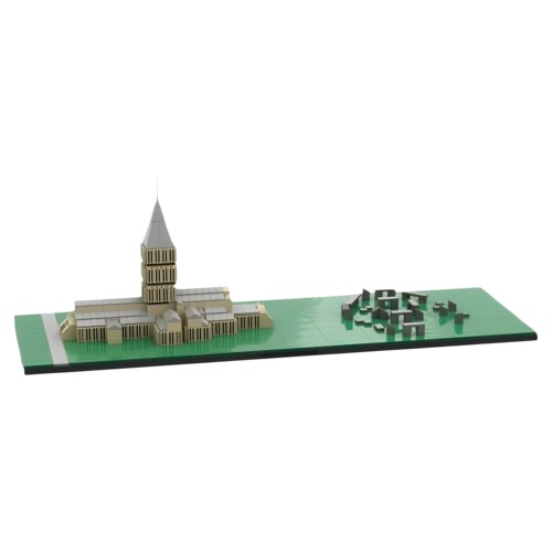 现货小颗粒MOC-45767索尔兹伯里大教堂街景建筑积木玩具模型摆件