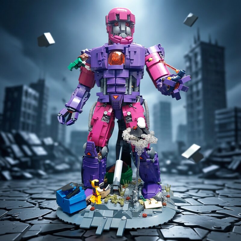 现货小颗粒MOC-26309超级英雄战警哨兵伊斯克里姆克隆人积木模型