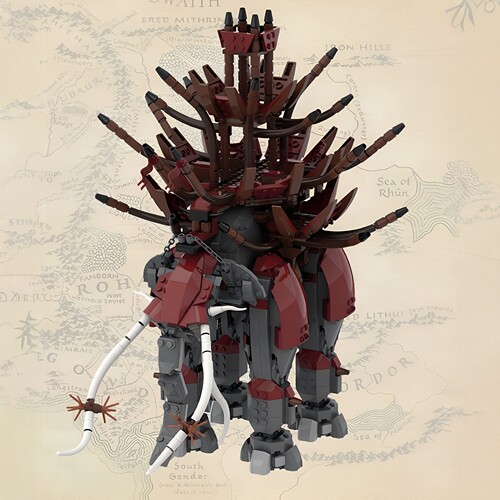 现货小颗粒MOC-173291霍比特人和指环王哈拉德的穆玛基尔积木模型