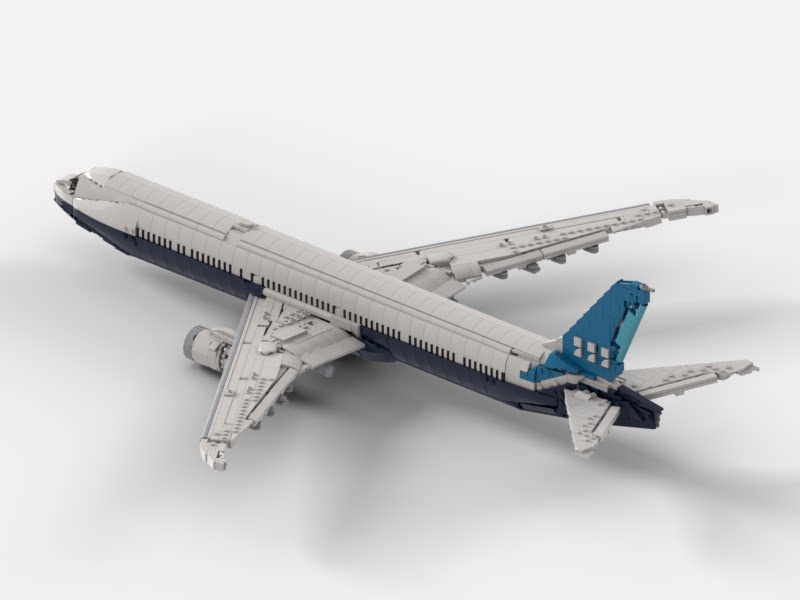 现货小颗粒MOC波音777 X拼装积木空客A380飞机客机玩具航空模型