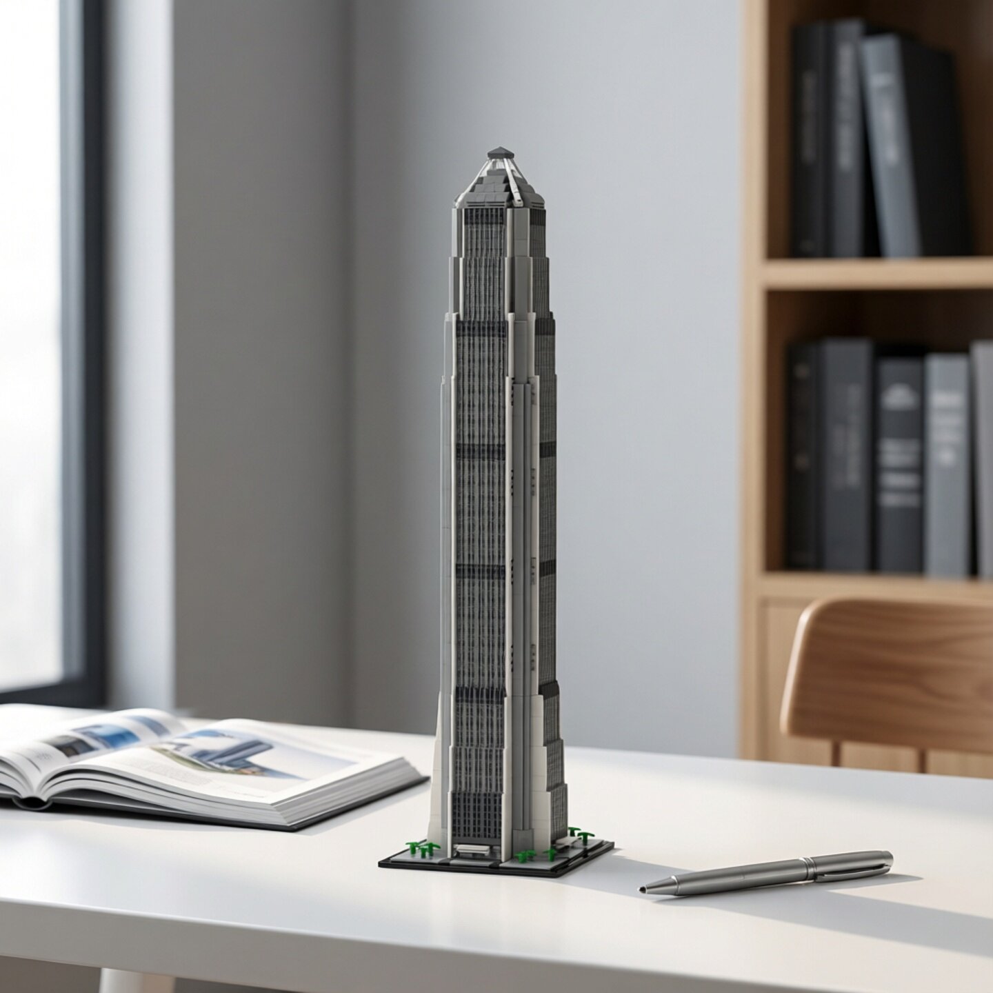现货小颗粒MOC-150306平安国际金融中心1:800比例建筑积木模型