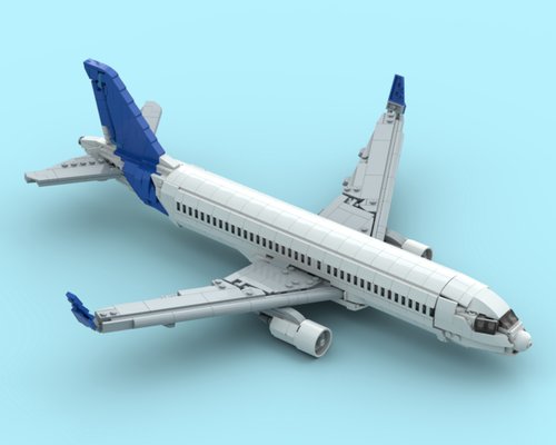 现货小颗粒MOC航空系列积木空客A320 NEO工厂涂装模型益智模型