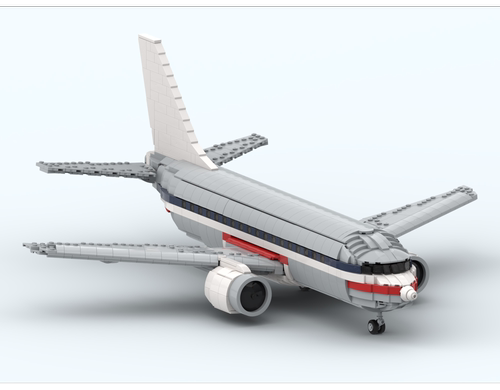现货小颗粒MOC航空系列波音737-300飞机模型拼装积木益智玩具礼物