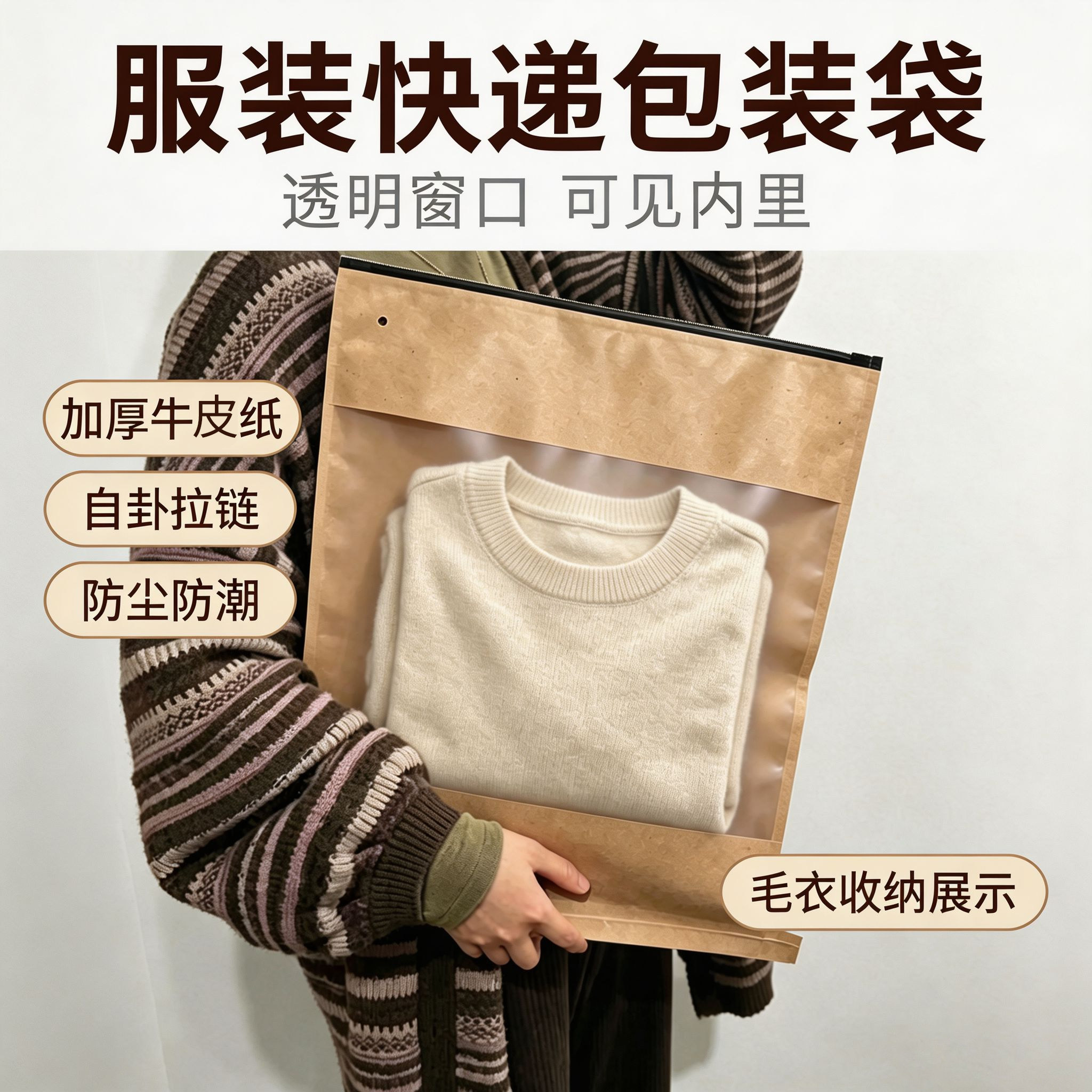 牛皮纸开窗档案袋T恤服装包装
