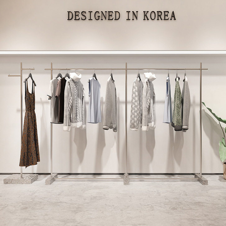 服装店展示架水波纹不锈钢衣服架落地式陈列挂衣货架女装中岛架子,住宅家具,衣帽架,淘宝优惠券,粉丝福利购,淘宝优惠卷