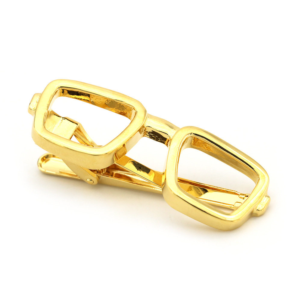 【1个起混批】 男士金属饰品金色眼镜框造型领带夹,服饰配件/皮带/帽子/围巾,袖扣,淘宝优惠券,粉丝福利购,淘宝优惠卷