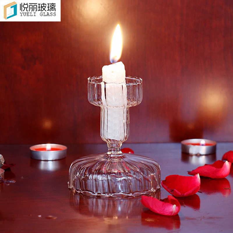 条纹玻璃烛台 餐桌欧式装饰 家居饰品摆件 两用烛台,家居饰品,创意礼品,淘宝优惠券,粉丝福利购,淘宝优惠卷