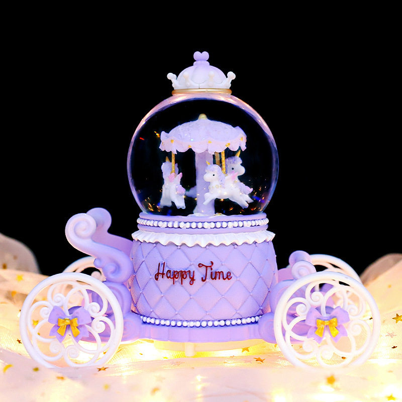 水晶球八音盒飘雪马车旋转木马独角兽音乐盒闺蜜生日礼物摆件礼品,特色手工艺,其他特色工艺品,淘宝优惠券,粉丝福利购,淘宝优惠卷