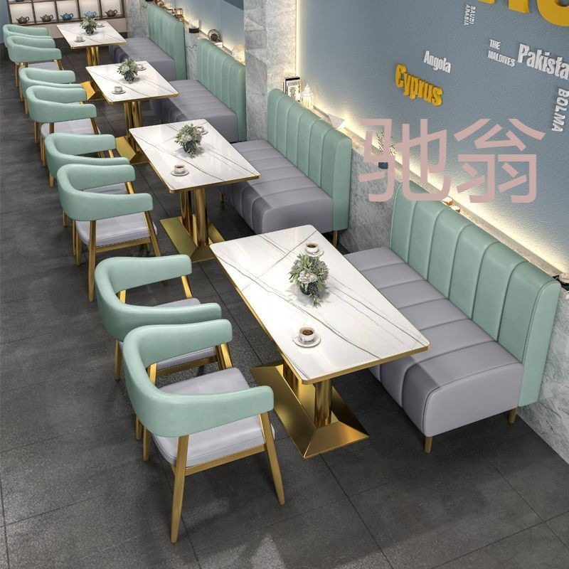 zaq网红甜品奶茶店桌椅组合简约西餐厅咖啡厅料理店拼色靠墙沙发,住宅家具,餐桌+餐椅,淘宝优惠券,粉丝福利购,淘宝优惠卷