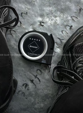 潮牌FCRB钢卷尺家用工业办公量尺5米加厚防水耐磨防摔黑色