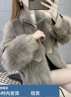陂草外套女短款加厚秋冬
