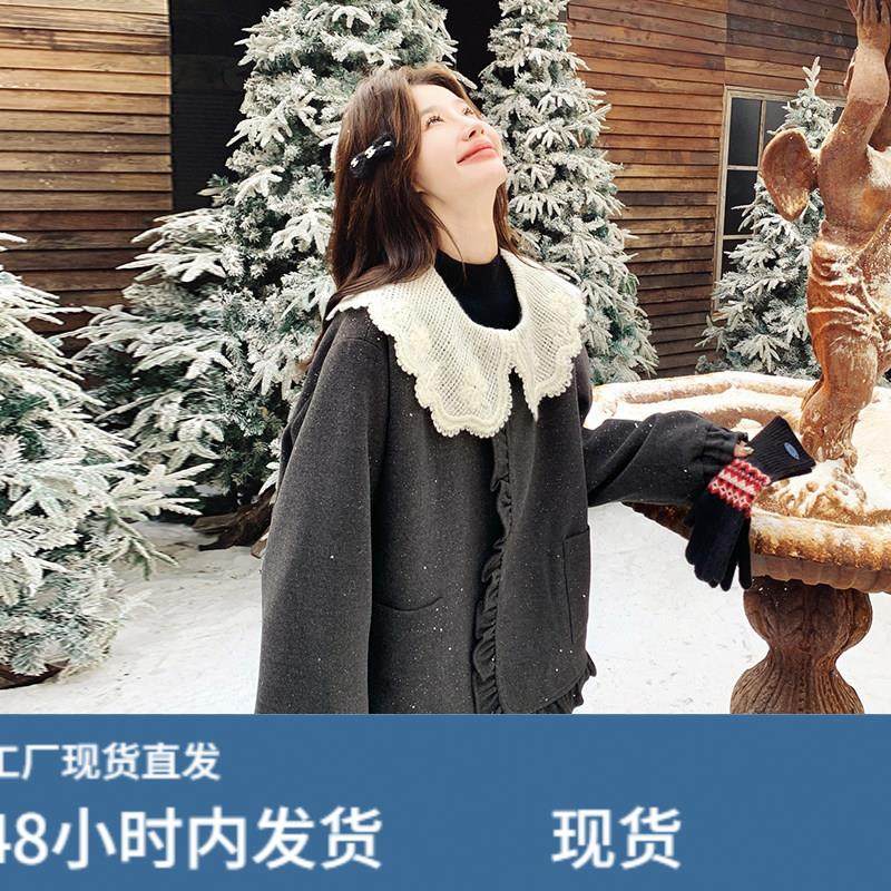 深灰色毛呢90绒娃娃领外套短裙两件套2025冬季气质优雅千金风套装,孕妇装/孕产妇用品/营养,套装,淘宝优惠券,粉丝福利购,淘宝优惠卷