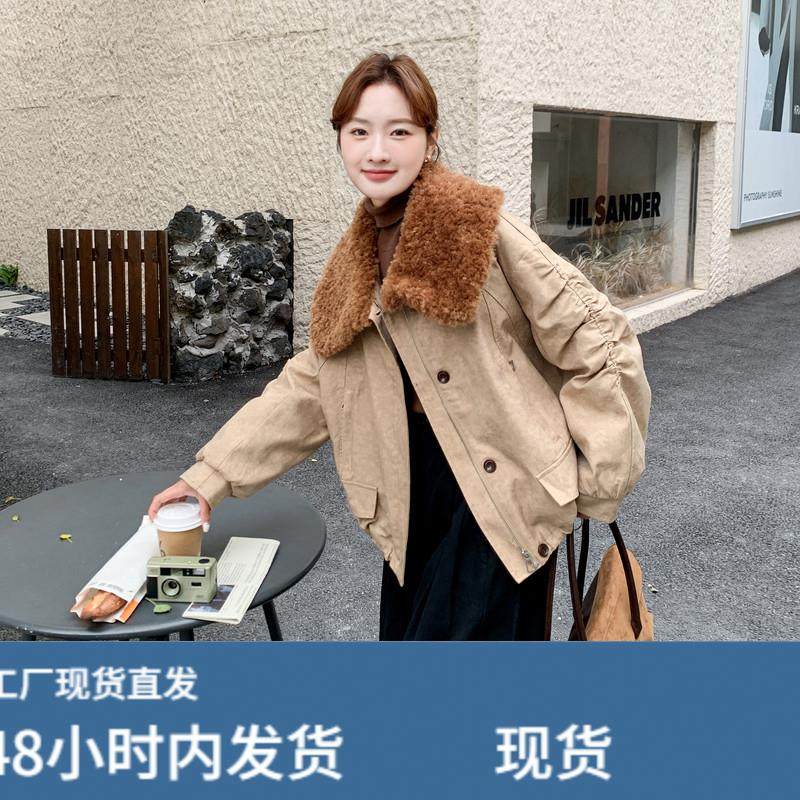 卡其色羊羔毛大翻领淡人羽绒服女冬季宽松小个子加厚90白鸭绒外套,模玩/动漫/周边/娃圈三坑/桌游,Cosplay女装/cos女装,淘宝优惠券,粉丝福利购,淘宝优惠卷
