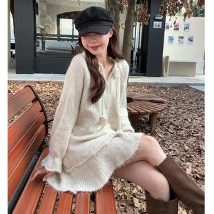 大码胖mm独特漂亮绝美套装2025超火冬装一整套穿搭韩系冷淡两件套