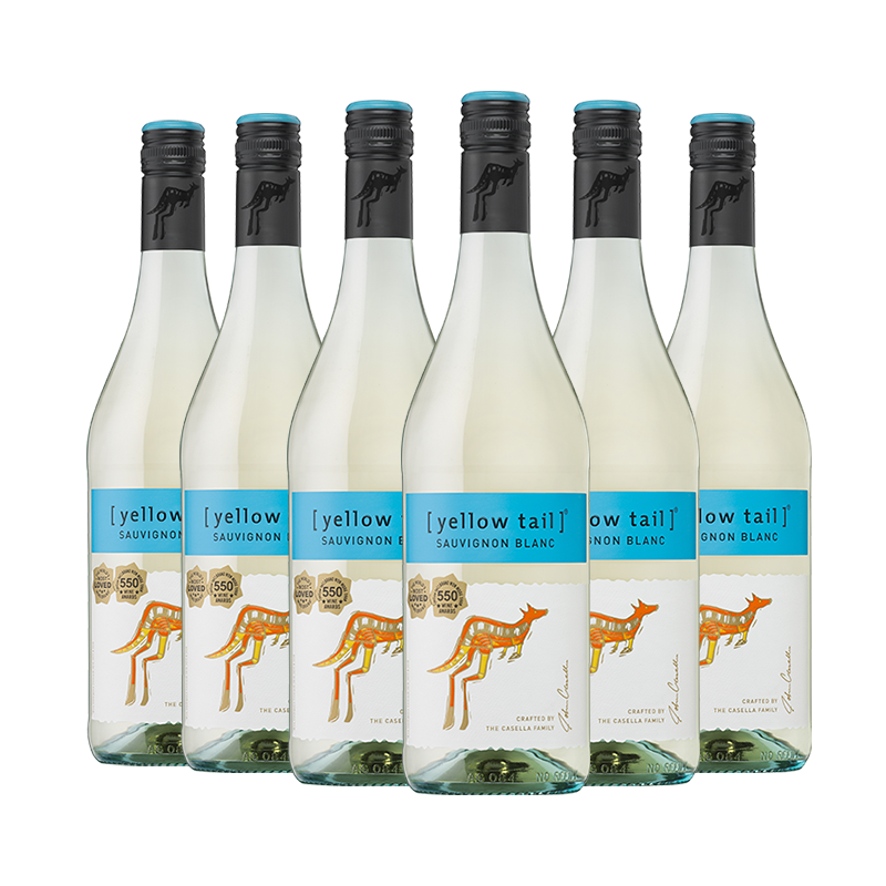 黄尾袋鼠 澳大利亚原瓶进口长相思半干型白葡萄酒750ml*6瓶整箱