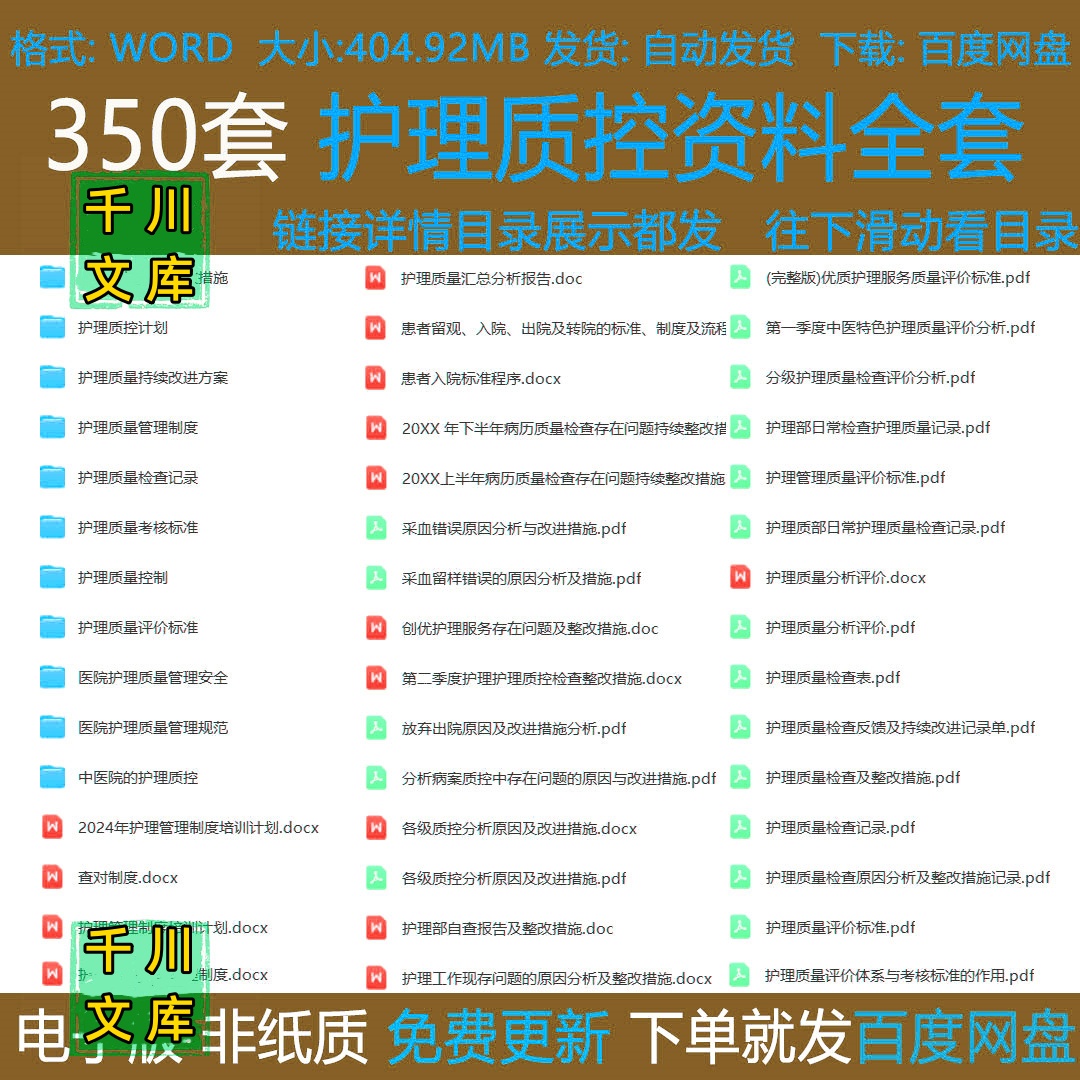 医院护理质量安全管理持续改进方案考核评价标准管理制度质控计划