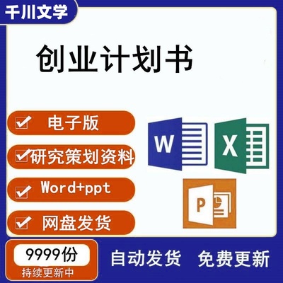 创业计划研究策划资料word范本大学生商业计划融资PPT范文模版