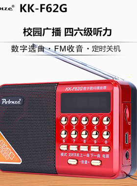 辉邦/破冰者KK-F62G插卡收音机老人便携充电半导体广播MP3播放器