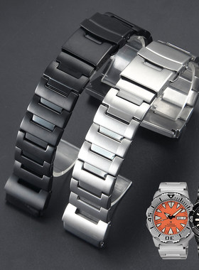 适配精工表带狗牙红牙潜水SRP经典系列小怪兽SKX779 SKX781钢表带