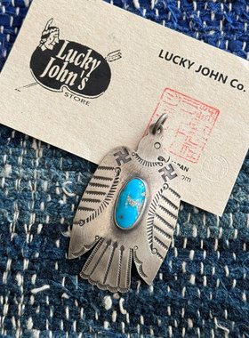 Lucky John七彩氧化鸟王 天然松石日本手打复古雷鸟造型大号吊坠