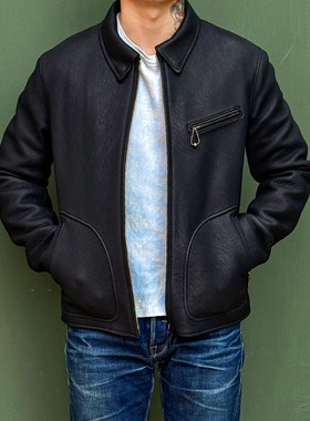 Y'2 LEATHER 激少发售 重磅肌理天然鹿皮休闲复古通勤皮衣夹克