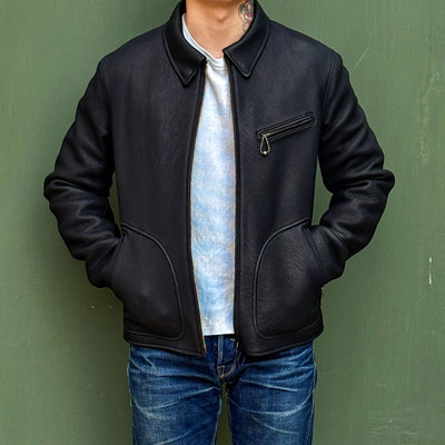 Y'2 LEATHER 激少发售 重磅肌理天然鹿皮休闲复古通勤皮衣夹克