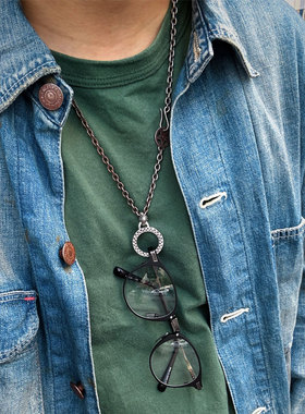 图腾做旧甜甜圈O型眼镜挂扣吊坠