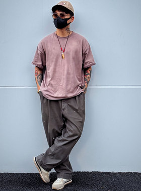 Gypsy Sons x DI店铺限定 日本水洗磨破做旧M52泼墨复古休闲军裤