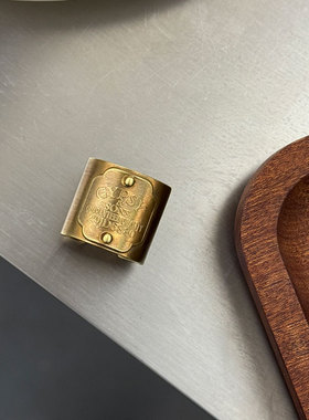 黄铜七彩氧化做旧复古指环方巾扣