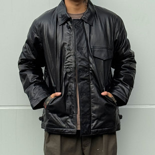 N1甲板服皮衣夹克 枥木小牛犊皮人造毛内衬复古 天神Tenjin Works