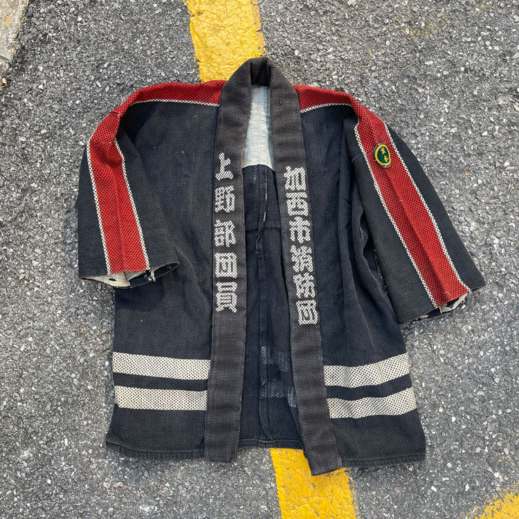 old industrial japan 稀少罕物元年古布消防员半缠道袍夹克