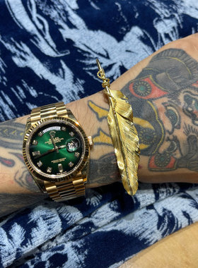 纯正手打22K金全金金绳羽毛