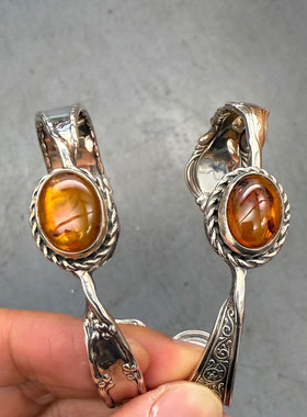 Blind Man Togs 复古华贵 日本手工天然琥珀古董汤匙改造手镯