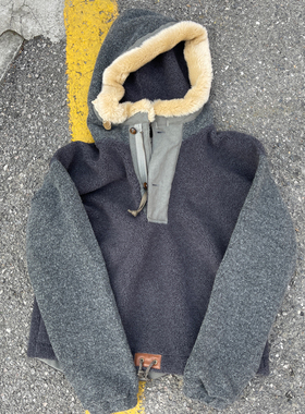 Gypsy & Sons 1940年代复古M43羊毛混纺毛领重磅摇粒绒派克卫衣