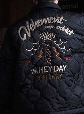 Gypsy Sons  防泼水全知之眼云雾闪电复古刺绣夹棉绗缝通勤夹克