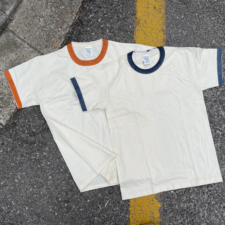 手绘袖口印花衣领桶织短袖T恤