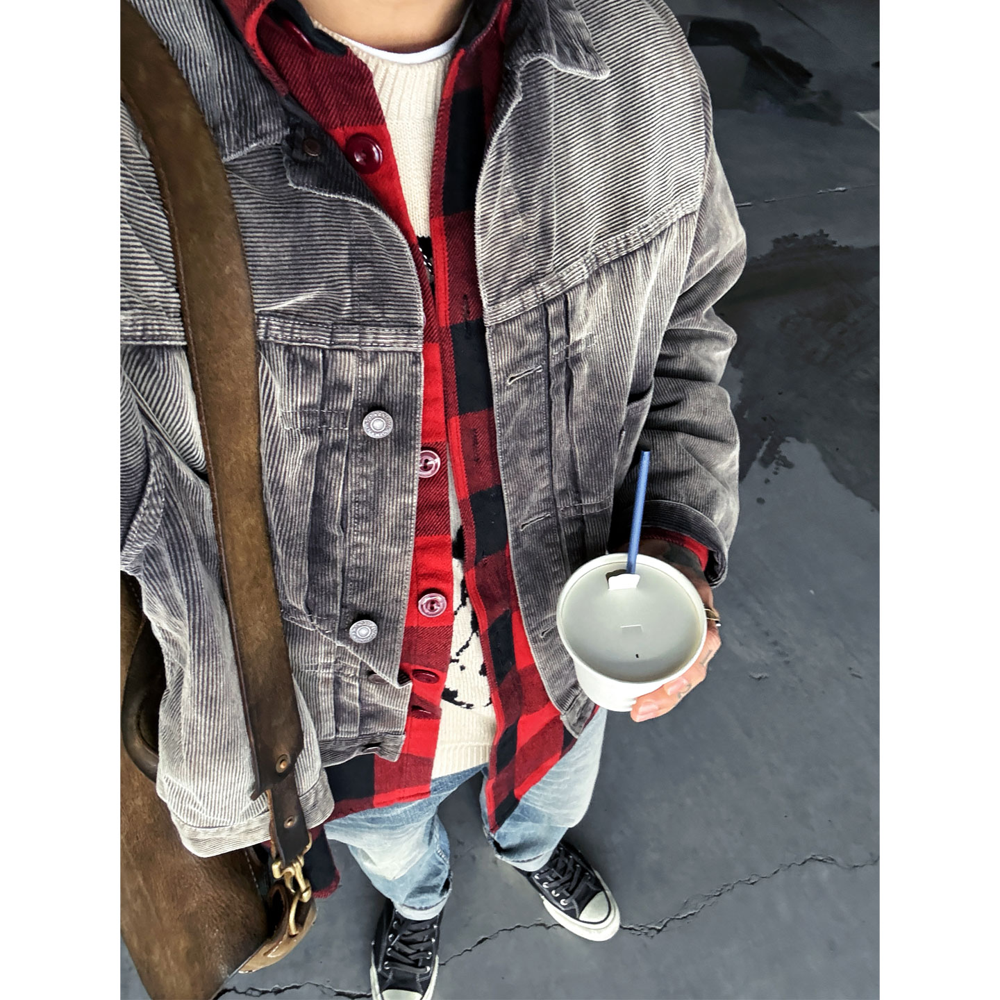 ANACHRONORM日本制 重度水洗刷白油污做旧重磅灯芯绒一代夹克