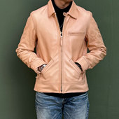 天神 油脂丰润S级枥木小牛皮原色复古机车夹克 JS03 Tenjin Works