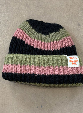 Go Hemp 情侣款 100%羊毛尼泊尔制超级重磅特厚撞色冷帽毛线帽