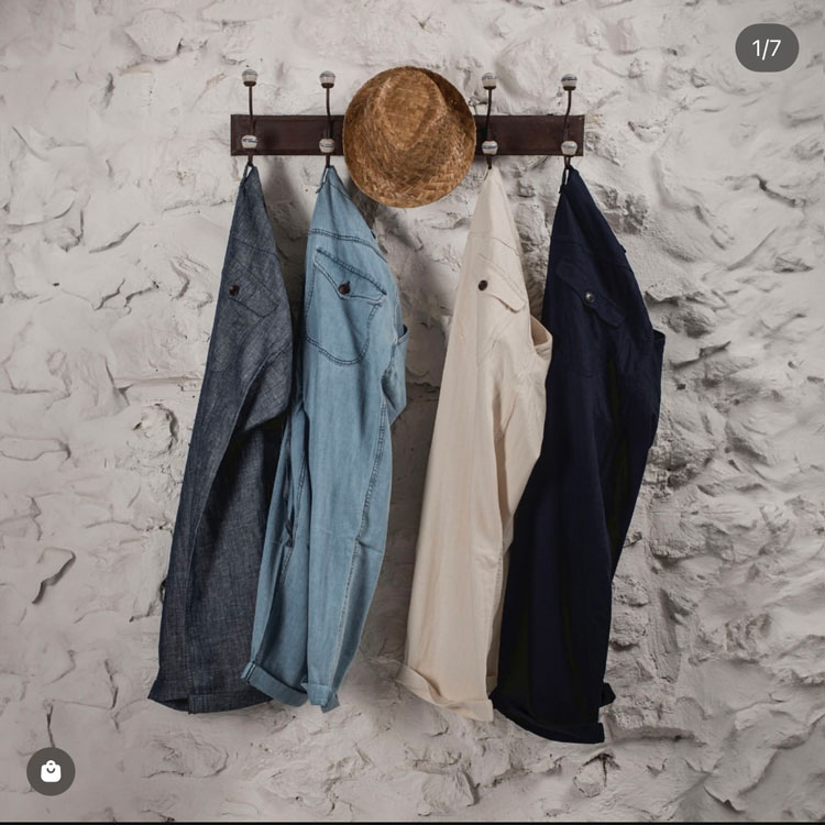 Fleurs De Bagne花囚犯 轻薄透气轻磅蓝染法国亚麻工装长裤