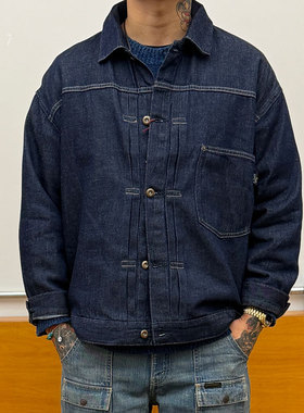 Go Hemp轻松养牛 天然麻纤维+棉混纺 TYPE I一代原色牛仔夹克