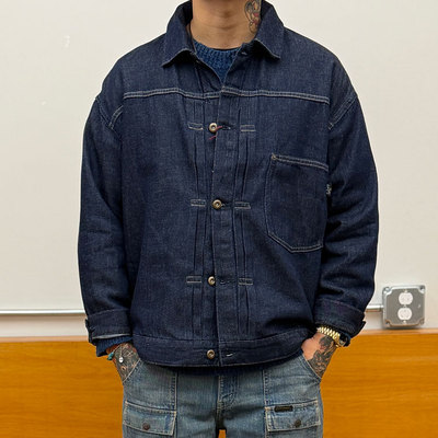 Go Hemp轻松养牛 天然麻纤维+棉混纺 TYPE I一代原色牛仔夹克